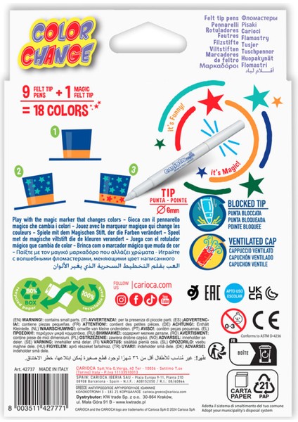 Renk Değiştiren Sihirli Keçeli Boya Kalem ( 9 Renk + 1 Renk Değiştirici Kalem) fırsatları