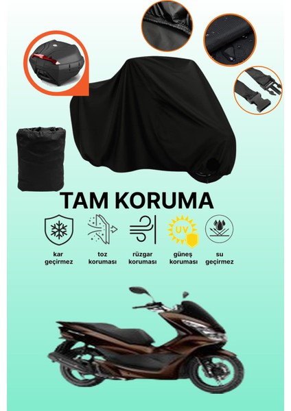 Siyah Arka Çanta Uyumlu Bumoto/jinling Nova 125CC Uyumlu Motosiklet Brandası, Koruyucu Örtü