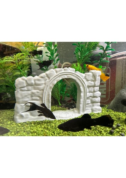 Akvaryum Dekoru Taş Duvar Kemer Model