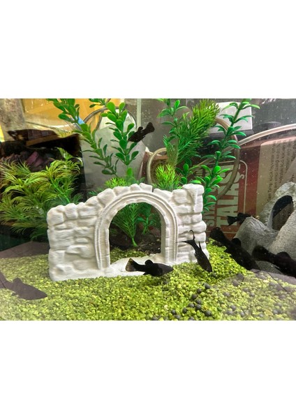 Akvaryum Dekoru Taş Duvar Kemer Model