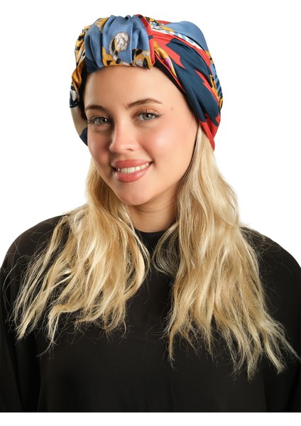 Taş Pratik Hazır Geçmeli Tesettür Bone Ipek Desenli 2410_46