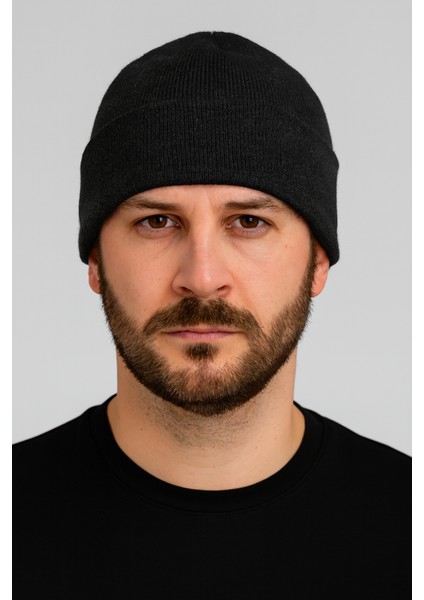 Unisex Triko Örgü Spor Katlamalı Bere Standart