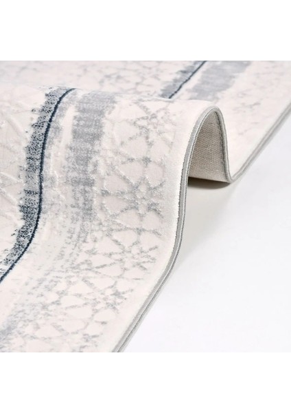 Labores Modern Gri Beyaz Polyester Kaydırmaz Makine Halısı indirimleri