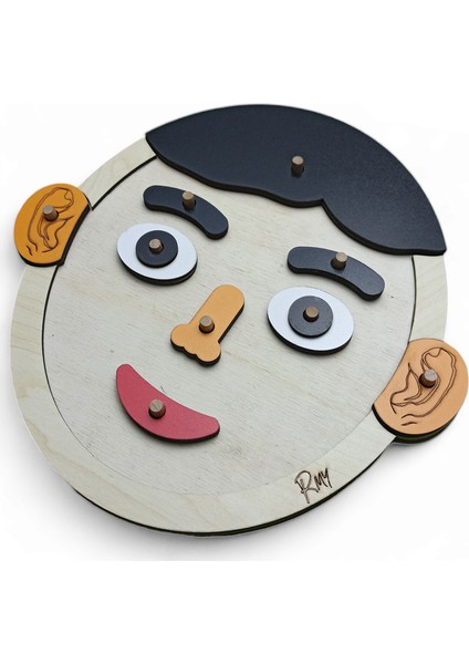 Oyuncak Değişen Yüz Ifadeleri Bul-Tak-Çıkar Ahşap Montessori Eğitim Materyali
