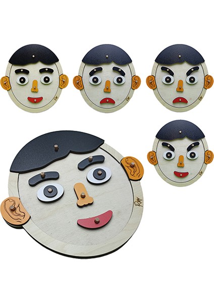 Oyuncak Değişen Yüz Ifadeleri Bul-Tak-Çıkar Ahşap Montessori Eğitim Materyali fiyatları