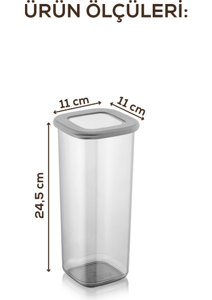 Etiketli Foly Kare Erzak Saklama Kabı Seti 18LI 1,75 Büyük Boy Antrasit indirimleri