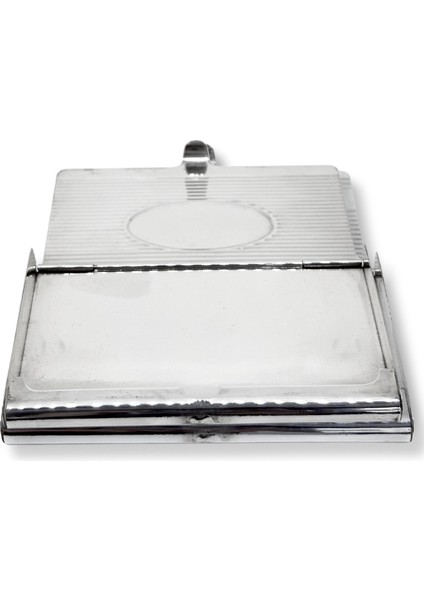 Çizgi Desenli Ortası Oval Gümüş Sigara Tabakası fiyatları