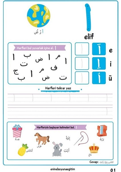 Arapça Alfabe Elif-Ba Yaz-Sil Kitabı fiyatları