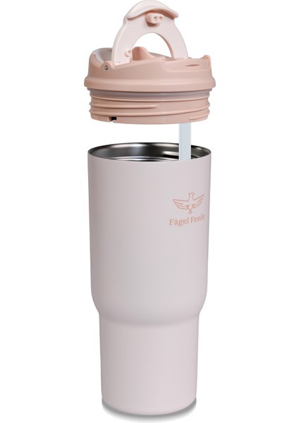 600 ml Triple Sip Pale Peach Çift Katmanlı Paslanmaz Çelik Termos Matara fiyatları