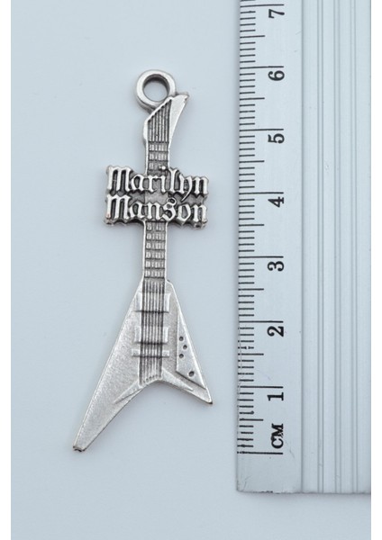 Marilyn Manson Elektro Gitar Gümüş Kaplama Örme Zincir Kolye modelleri