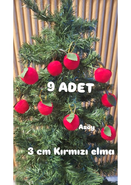 Yılbaşı Ağacı Süsü Kırmızı Elma Yılbaşı Ağacı Süs 9ADET Elma Süs Yılbaşı Dekor Süsü fiyatları
