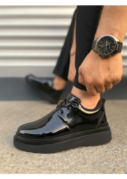 JY03 Luxor Bağcıklı Rugan Erkek Günlük Spor Klasik Ayakkabı Rst - Siyah modelleri