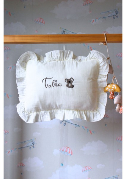 Koala Desenli Isme Özel 6 Parça Yenidoğan Set %100 Pamuk Tulum Battaniye Şapka Yastık Puset Örtüsü indirimleri