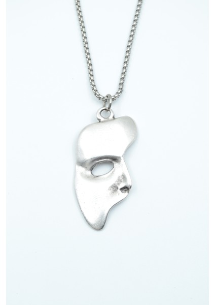 The Phantom Of The Opera - Maske Gümüş Kaplama Örme Zincir Kolye