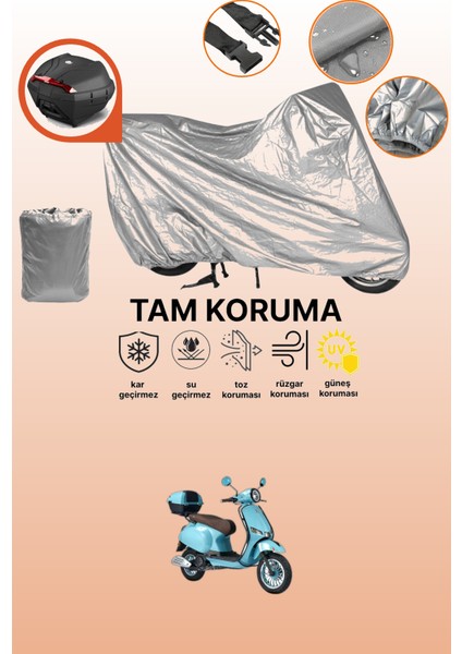 Gri Arka Çanta Uyumlu Altai Xline 50 Pro Uyumlu Motor Brandası, Koruyucu Örtü