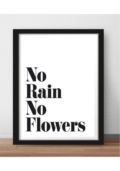 No Rain No Flowers Temalı Çerçeve Görünümlü Mdf Poster