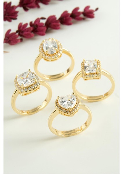 Karışık Lüks Zirkon Taşlı Ciddi Ilişki Yüzüğü