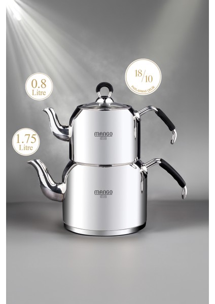 Mango Kitchen - Mini Boy 18/10 Paslanmaz Çelik 0,8-1.75 Lt. Çaydanlık Takımı fiyatları