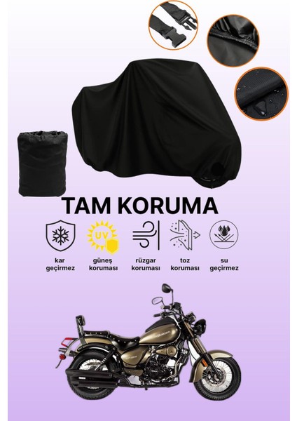Siyah Falcon Freedom 250 Uyumlu Motor Branda, Koruyucu Örtü, Motosiklet Brandası
