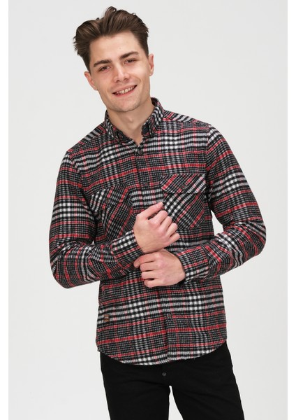 Erkek Siyah Beyaz Kareli Flanel Oduncu Kışlık Cepsiz Gömlek Overshirt fırsatları