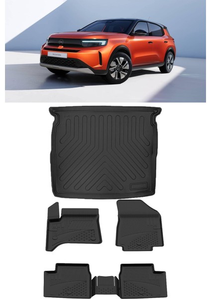 Opel Frontera Hybrit 2025 ve Sonrası 4.5d Paspas 3D Rizline Üst Bagaj Havuzu