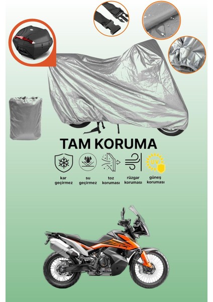 Gri Arka Çanta Uyumlu Ktm 790 Adventure Uyumlu Motor Brandası, Koruyucu Örtü