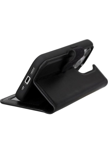 Apple iPhone 15 Pro Uyumlu Deri Cüzdanlı Kılıf Mwwn Rst1 Siyah modelleri