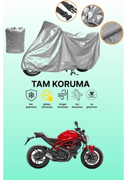 Gri Ducati Monster 797 Uyumlu Motosiklet Brandası, Koruyucu Örtü, Motor Branda