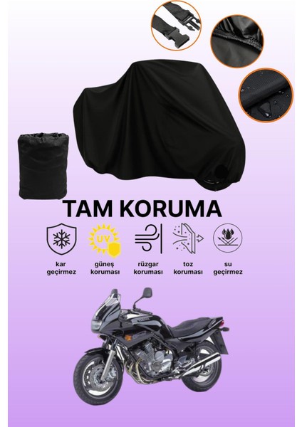 Siyah Yamaha Xj 600 Diversion Uyumlu Motor Branda, Koruyucu Örtü, Motosiklet Brandası
