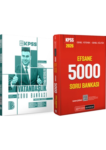 2026 Kpss Efsane 5000 Tamamı Çözümlü Soru Bankası - 2026 Kpss Vatandaşlık Tamamı Çözümlü Soru Bankası