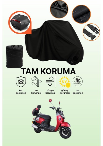 Siyah Arka Çanta Uyumlu Kuba Trendy Xc 50 Uyumlu Motosiklet Brandası, Koruyucu Örtü