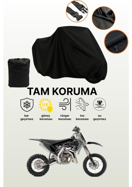 Siyah Husqvarna Tc 65 Uyumlu Motor Branda, Koruyucu Örtü, Motosiklet Brandası