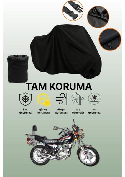 Siyah Kuba KB150-25 Uyumlu Motor Branda, Koruyucu Örtü, Motosiklet Brandası