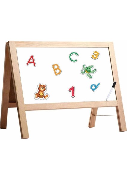 2243 Manyetik Çift Taraflı Masaüstü Ahşap Yazı Tahtası -Dıytoy fiyatları