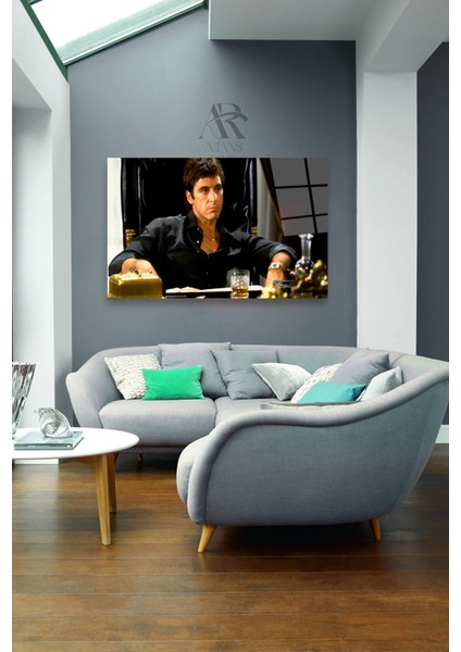 Tony Montana Scarface - Al Pacino Dekoratif Cam Tablo