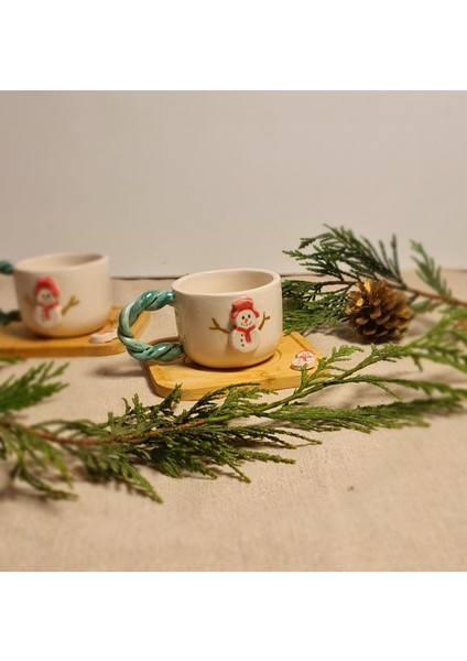 Yılbaşı Türk Kahve Fincanı El Yapımı