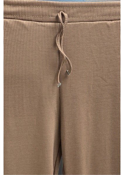 Kadın Tesettür Giyim Büyük Beden Fitilli Örme Pantolon fırsatları