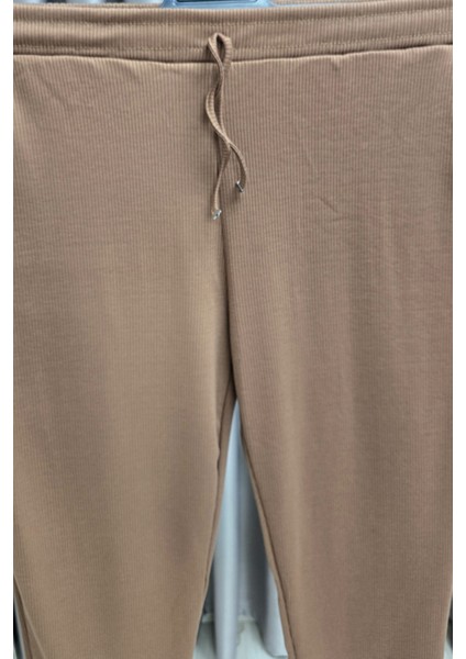 Kadın Tesettür Giyim Büyük Beden Fitilli Örme Pantolon indirimleri