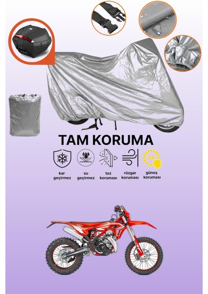 Gri Arka Çanta Uyumlu Beta Xtrainer Uyumlu Motor Brandası, Koruyucu Örtü