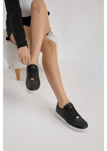 Unisex Siyah Beyaz Termo Taban Bağcıklı Günlük Spor Ayakkabı fiyatları