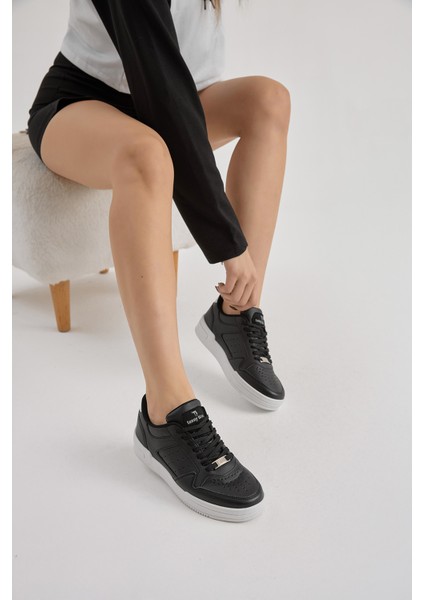 Unisex Siyah Beyaz Termo Taban Bağcıklı Günlük Spor Ayakkabı modelleri