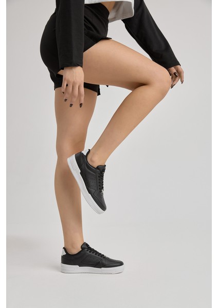 Unisex Siyah Beyaz Termo Taban Bağcıklı Günlük Spor Ayakkabı fırsatları