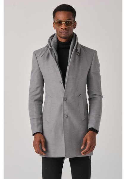 Erkek Kaşe Kaban – Çıkartılabilir Fermuarlı Ribanalı Yaka, Slim Fit Italyan Kesim, Şık ve Fonksiyonel Bej, Taba, Kahverengi, Gri, Siyah