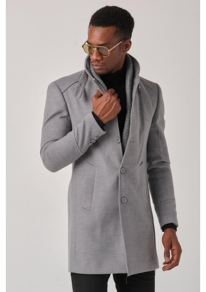 Erkek Kaşe Kaban – Çıkartılabilir Fermuarlı Ribanalı Yaka, Slim Fit Italyan Kesim, Şık ve Fonksiyonel Bej, Taba, Kahverengi, Gri, Siyah