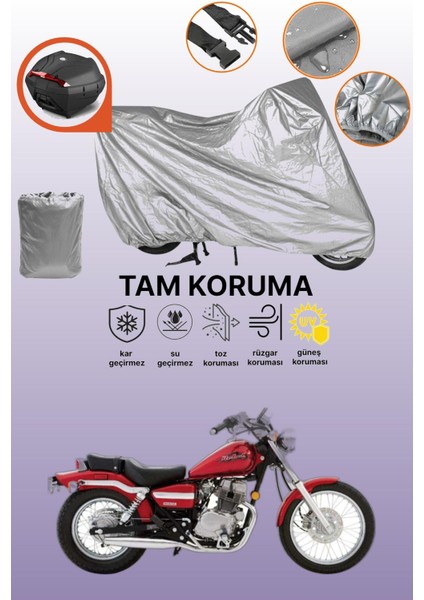 Gri Arka Çanta Uyumlu Honda Cmx 250 Rebel Uyumlu Motor Brandası, Koruyucu Örtü