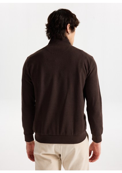 Fermuarlı Yaka Koyu Kahve Erkek Sweatshırt M4WM-SWT-1560 indirimleri