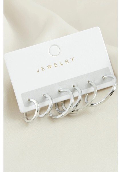 6 Adet Ezme Halka Küpe