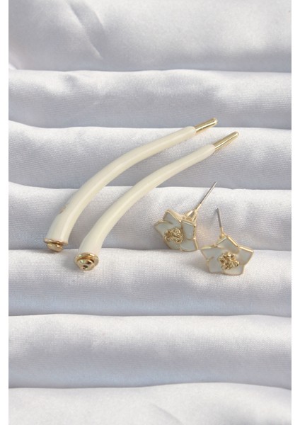 Hediye Takı için Kadın Küpe Krem Pirinç Botega Stil fiyatları