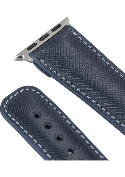 Apple Watch Uyumlu Deri Kordon 42-44-45MM G3 Lacivert modelleri