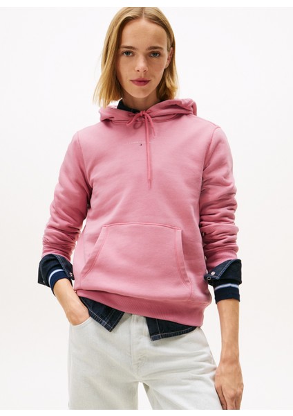 Kapüşon Yaka Düz Pembe Kadın Sweatshırt DW0DW21963THC modelleri